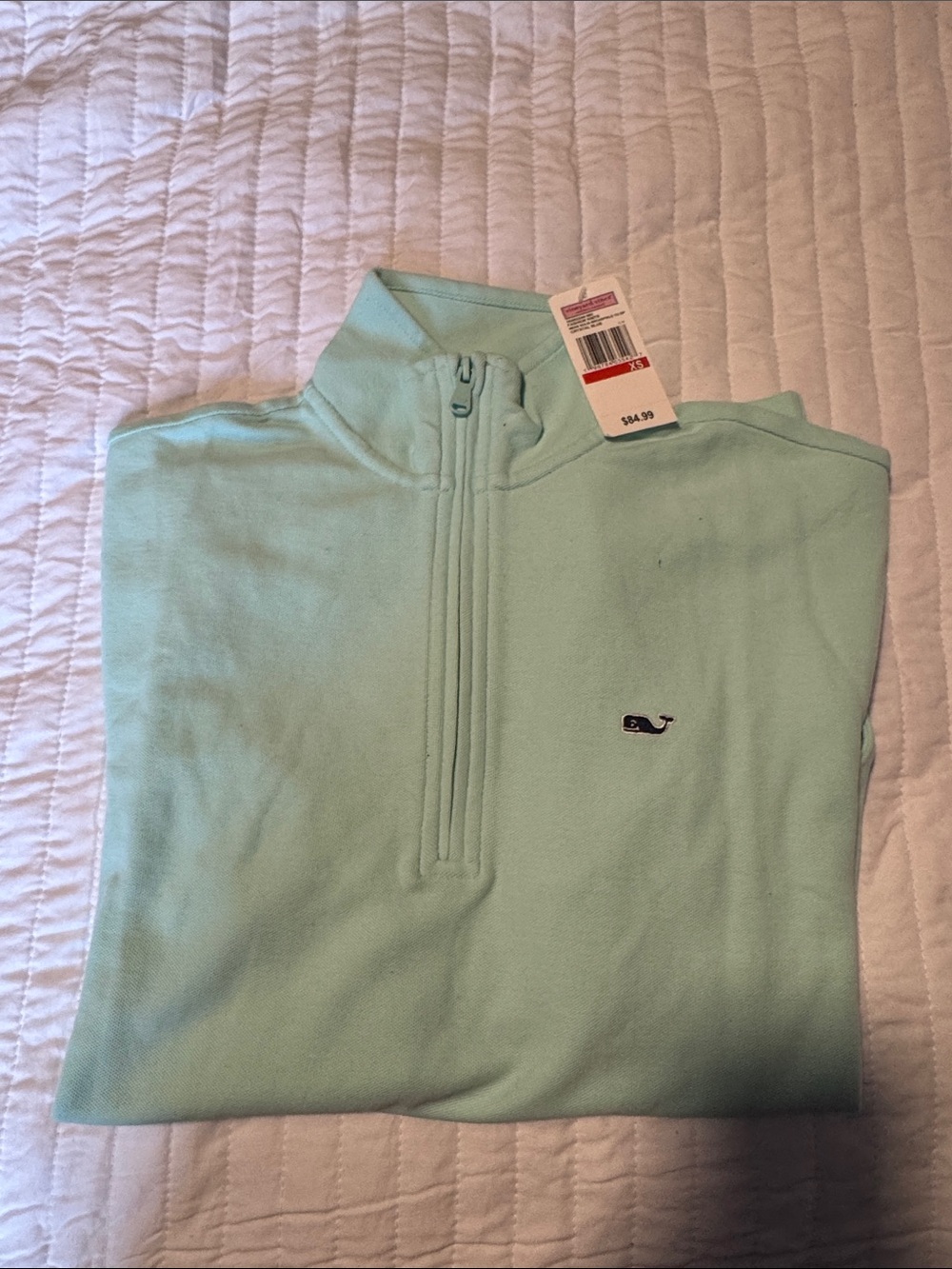 Vineyard Vines Men's Mint Green Half-Zip Sweater